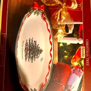 Christmas Spode- Ribbon handled Oval Platter
